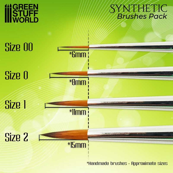 Synthetic brush for modeling painting and 3D printing GREEN SERIES range